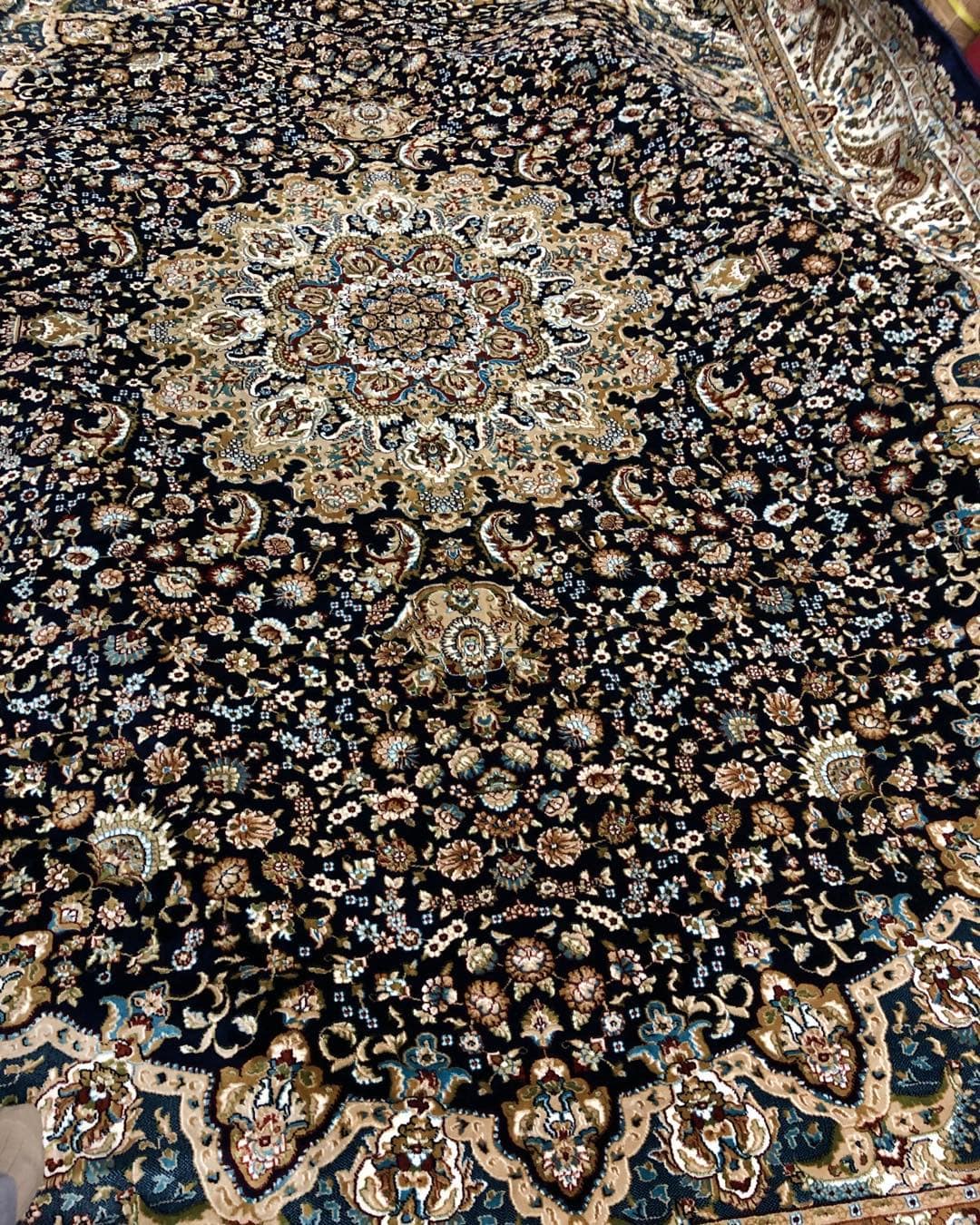 Navy & Gold Medallion Rug